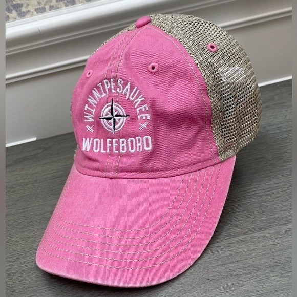 WOLFEBORO WINNIPESAUKEE  Cap Trucker Hat OURAY Snapback Pink - Picture 1 of 10